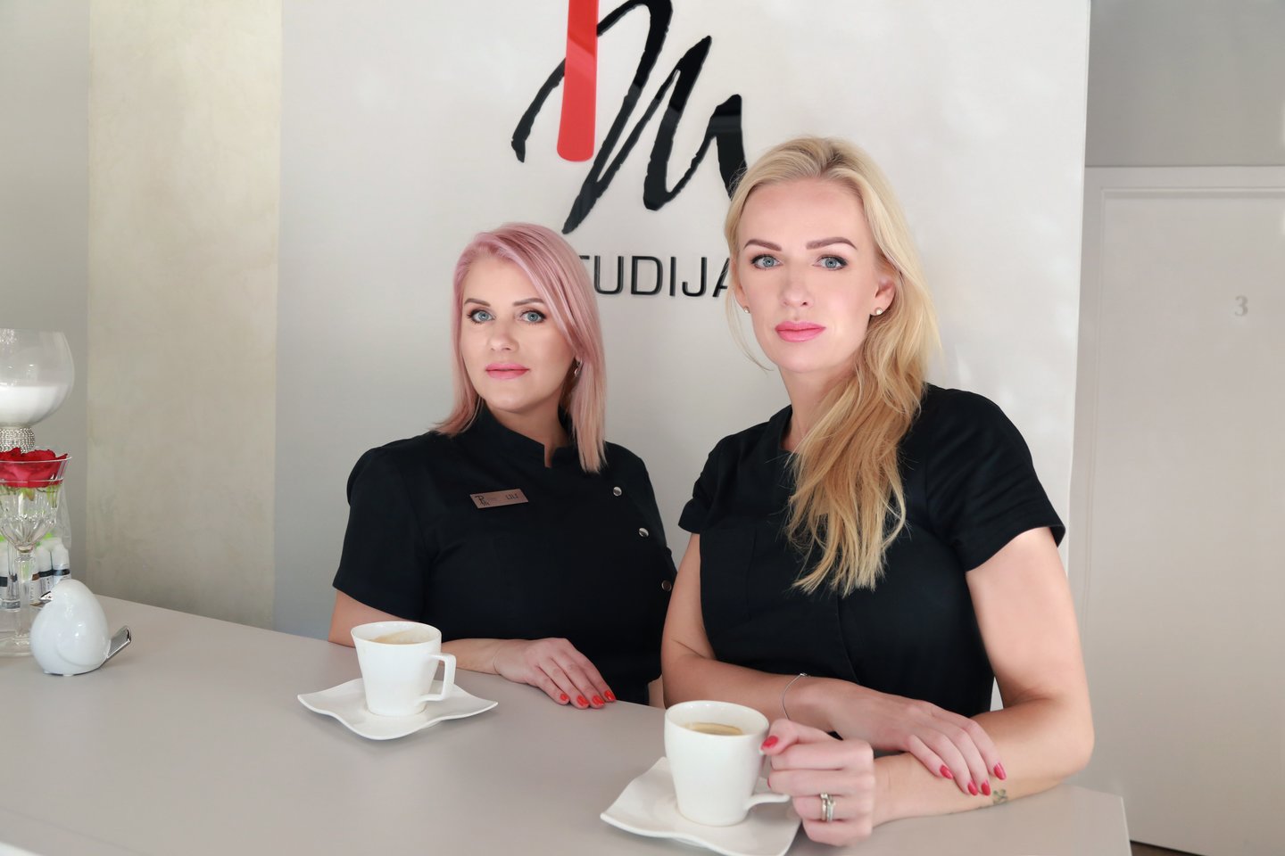 „PM studijos“ įkūrėjos, ilgalaikio makiažo meistrės Lilija Šmeliova ir Roma Žilionytė.