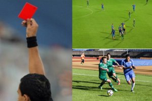 Absurdas LFF taurėje: žaidėjas išvydo raudoną kortelę, bet aikštės nepaliko