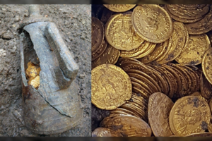 Aptiktas milžiniškas senovinių monetų lobis