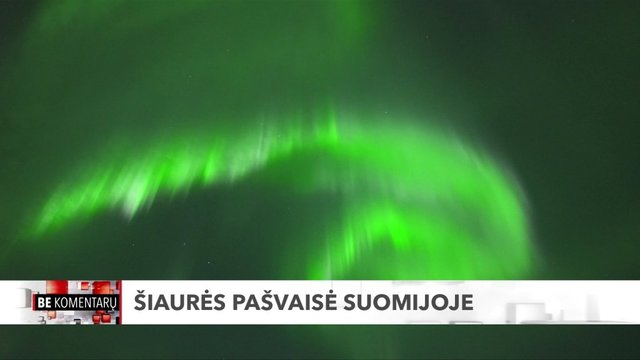 Suomijos dangų nušvietė Šiaurės pašvaistė