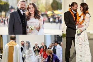 Katedroje susituokę Valda Bičkutė ir Mindaugas Valiukas vestuves atšoko be alkoholio