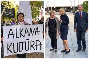 Ne pašalpų, o algų reikalaujantys kultūros darbuotojai uždainavo: „Tyčiotis gana!“