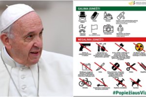 Internautai leipsta juokais: pareigūnai paskelbė, ko nesinešti į susitikimą su popiežiumi