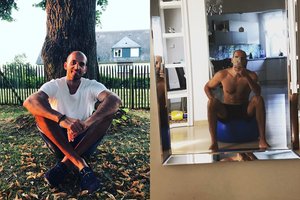 Po skyrybų Rolandas Alijevas pademonstravo treniruotą kūną