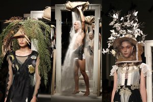 Keisčiausia italų kolekcija: galvas puošė medžių šakomis