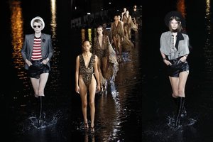 „Yves Saint Laurent“ kolekciją modeliai pristatė ekstremaliomis sąlygomis