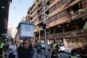 Katalonijoje nepriklausomybės šalininkai išėjo į gatves ir blokavo kelius