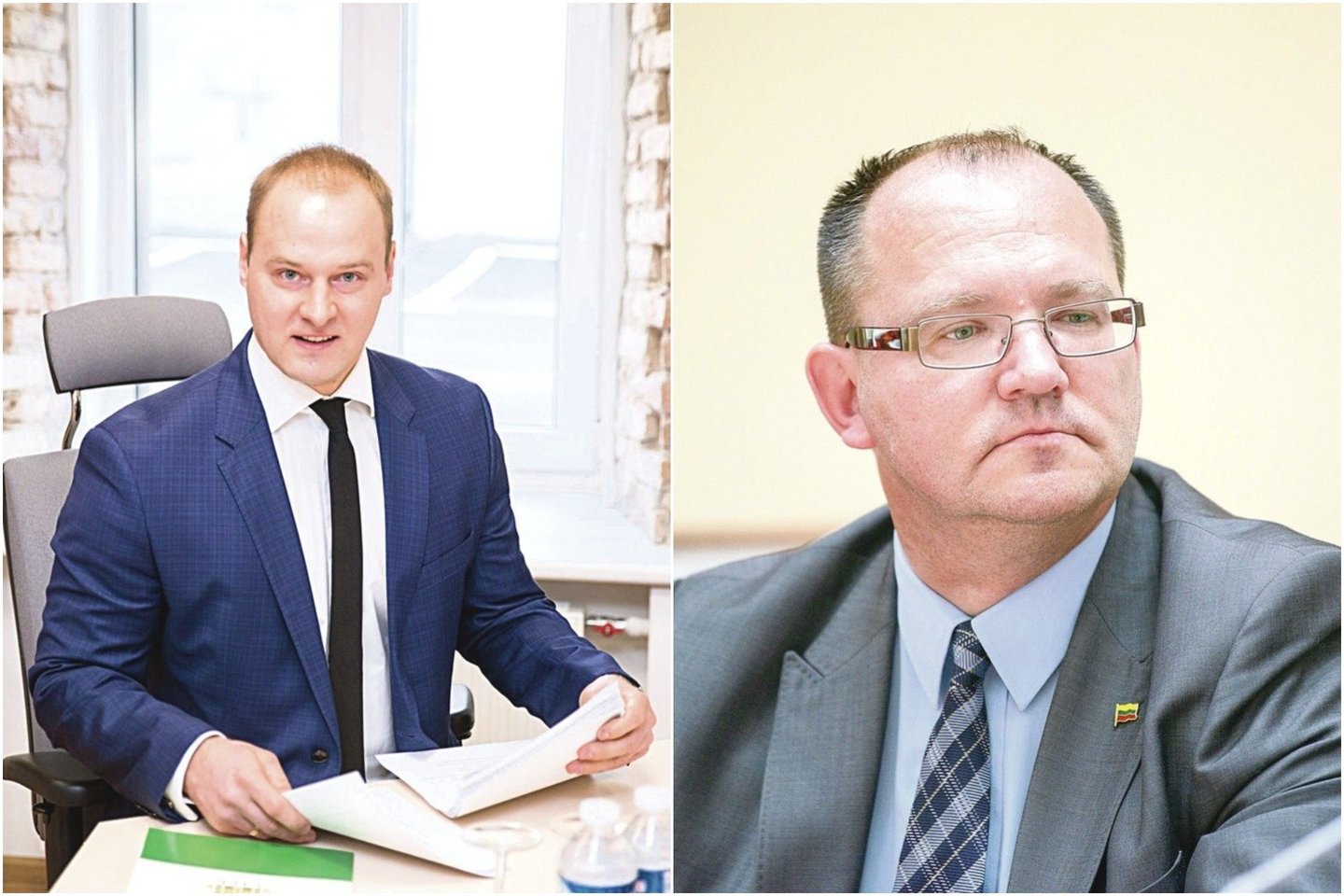 Administraciniai teismai pripažino, kad laikinasis Vyriausiosios tarnybinės etikos komisijos pirmininkas V.Kanapinskas (kairėje) buvo paskirtas neteisėtai. Šiuo metu etikos sargams vadovauja E.Sakalauskas.<br> lrytas.lt montažas.