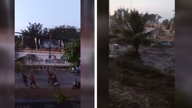 Siaubą išgyvenęs vyras paviešino kadrus, kaip miestą nusiaubė mirtinas cunamis