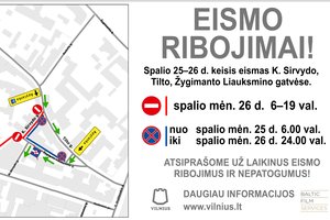 Vilniuje numatomi eismo ribojimai daugiau nei mėnesį: bus kuriamas filmas „Catherine the Great“ 