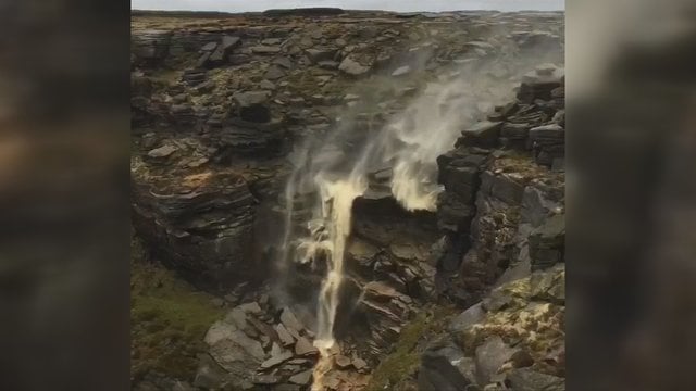 Mistiškas vaizdas regioniniame parke – lankytojai į krioklį žiūrėjo sutrikę