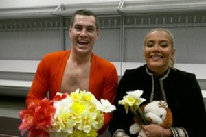 Karolinos Meschino ir Justino Jankevičiaus šou ant ledo sužavėjo Margaritą Drobiazko ir Povilą Vanagą