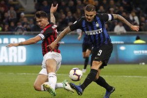 Milano klubų mūšyje sėkmė paskutinę sekundę lydėjo „Inter“