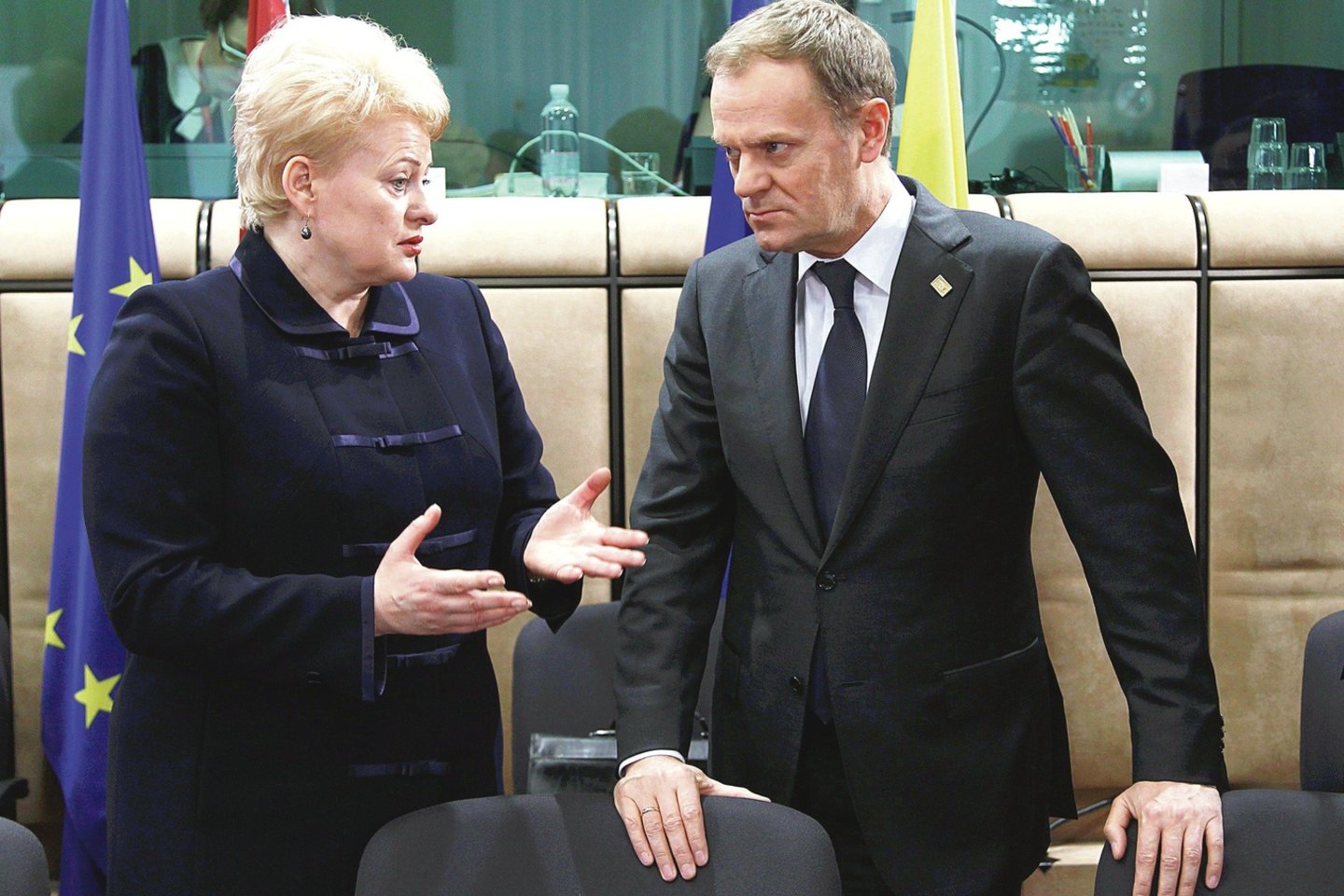 Kai kurie politikos ekspertai mano, kad baigusi kadenciją D.Grybauskaitė galėtų perimti D.Tusko, vadovaujančio Europos Vadovų Tarybai, postą.<br>AP nuotr.