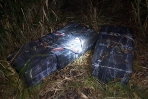 Kontrabandinių rūkalų gabentojai nuo pasieniečių bandė slėptis griovyje