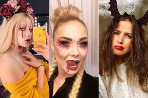 Žinomos gražuolės šiurpiausią metų naktį puošėsi bauginančiais įvaizdžiais