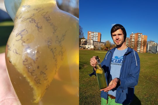 Druskininkietis ežere rado paslaptingą butelį: įminta mįslė atnešė daug džiaugsmo