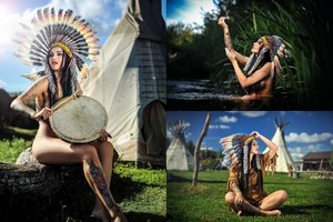 Lietuviškoji Kim Kardashian pusnuogė įsiamžino indėnų muziejuje