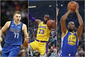 NBA žvaigždžių naktis: K. Durantas, L. Jamesas ir L. Dončičius vedė savo klubus į pergales