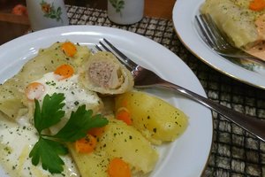 Balandėliai su vištiena ir grikiais maloniai nustebino skoniu