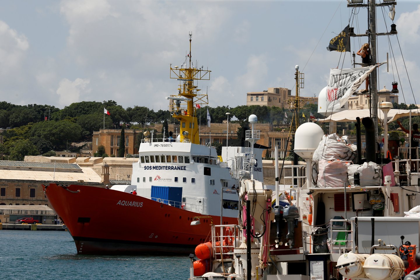  Migrantų gelbėtojų laivas „Aquarius“.<br> Reuters/Scanpix nuotr.