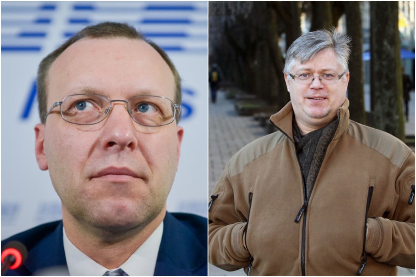  Apie tai, kad priklauso N.Puteikio (nuotr. kairėje) vadovaujamai Centro partijai netikėtai sužinojo ir Kauno socialinių mokslų daktaras G.Merkys.<br> Lrytas.lt koliažas.