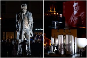 Švenčiant J. Basanavičiaus 167-ąjį gimtadienį, Vilniuje atidengtas paminklas