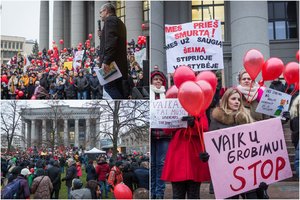 Tūkstančiai prie Seimo pareiškė, kad gyvena baimėje dėl iš šeimų paimamų vaikų