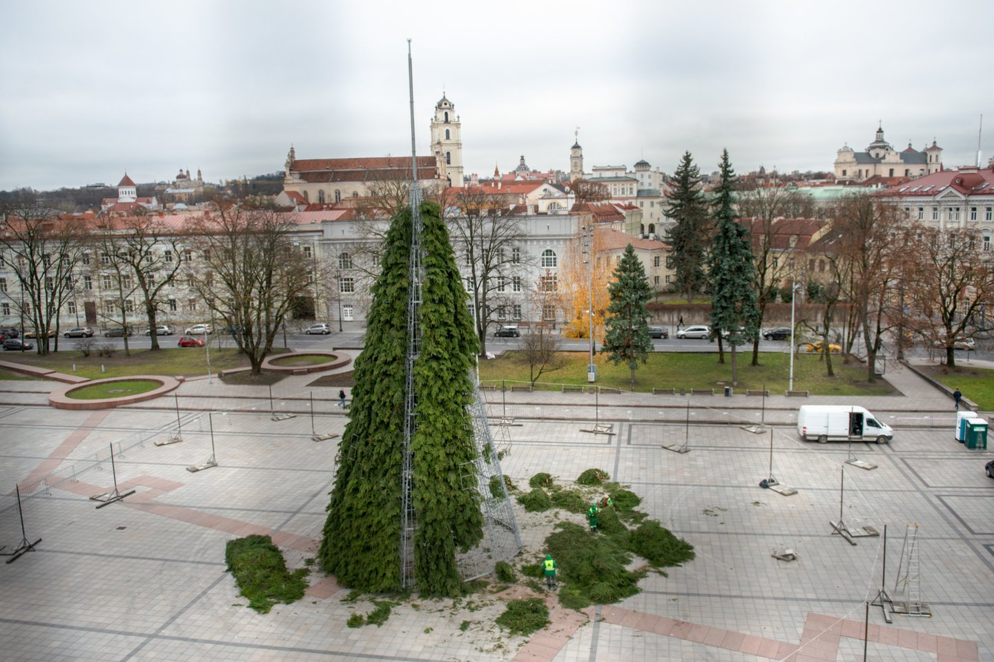 Kalėdų eglė katedros aikštėje Vilniuje.<br>J.Stacevičiaus nuotr.