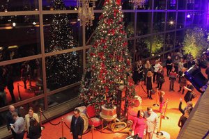 LNOBT įžiebta Manto Petruškevičiaus puošta kalėdinė eglutė