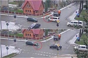 Užfiksavo šiurpią avariją Biržuose: įžūlus dviratininkas gavo skaudžią pamoką