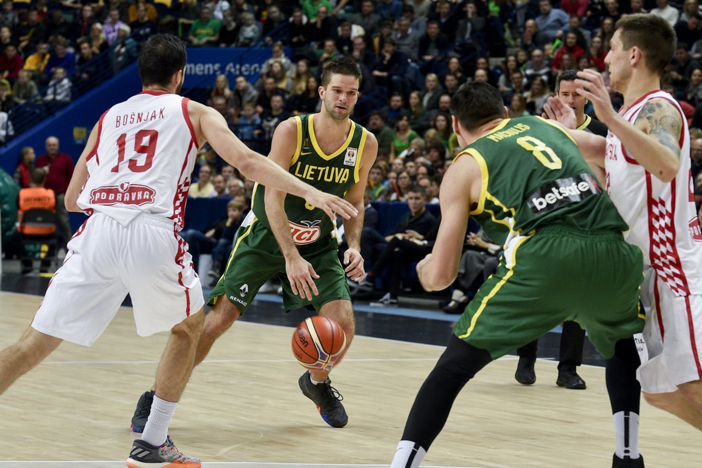 Lietuvos rinktinė laimėjo prieš kroatus.<br> V.Ščiavinsko nuotr.