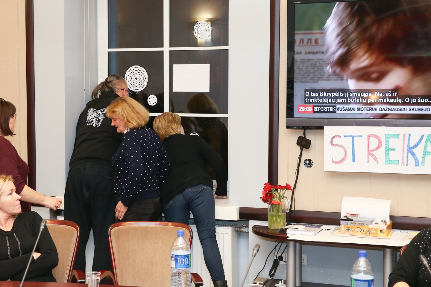Mokytojų streikas Švietimo ir mokslo ministerijoje.<br>R.Danisevičiaus nuotr.
