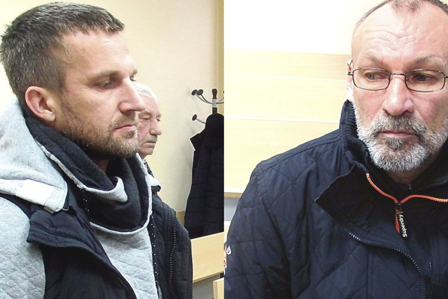 A.Bladaitis (kairėje), kurį peršovė buvęs pasienio policininkas S.Meilutis, irgi teisiamas dėl kūno sužalojimo.