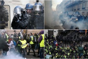 Paryžius virto karo lauku: sulaikyta beveik 500 žmonių, sužeistos dešimtys