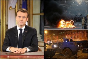 Protestuotojų įtūžis privertė E. Macroną pažadėti: kils minimali alga, atšauks papildomą mokestį