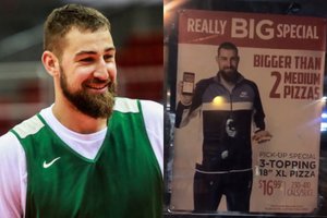 Krepšininkas Jonas Valančiūnas Toronte – ir picerijos veidas