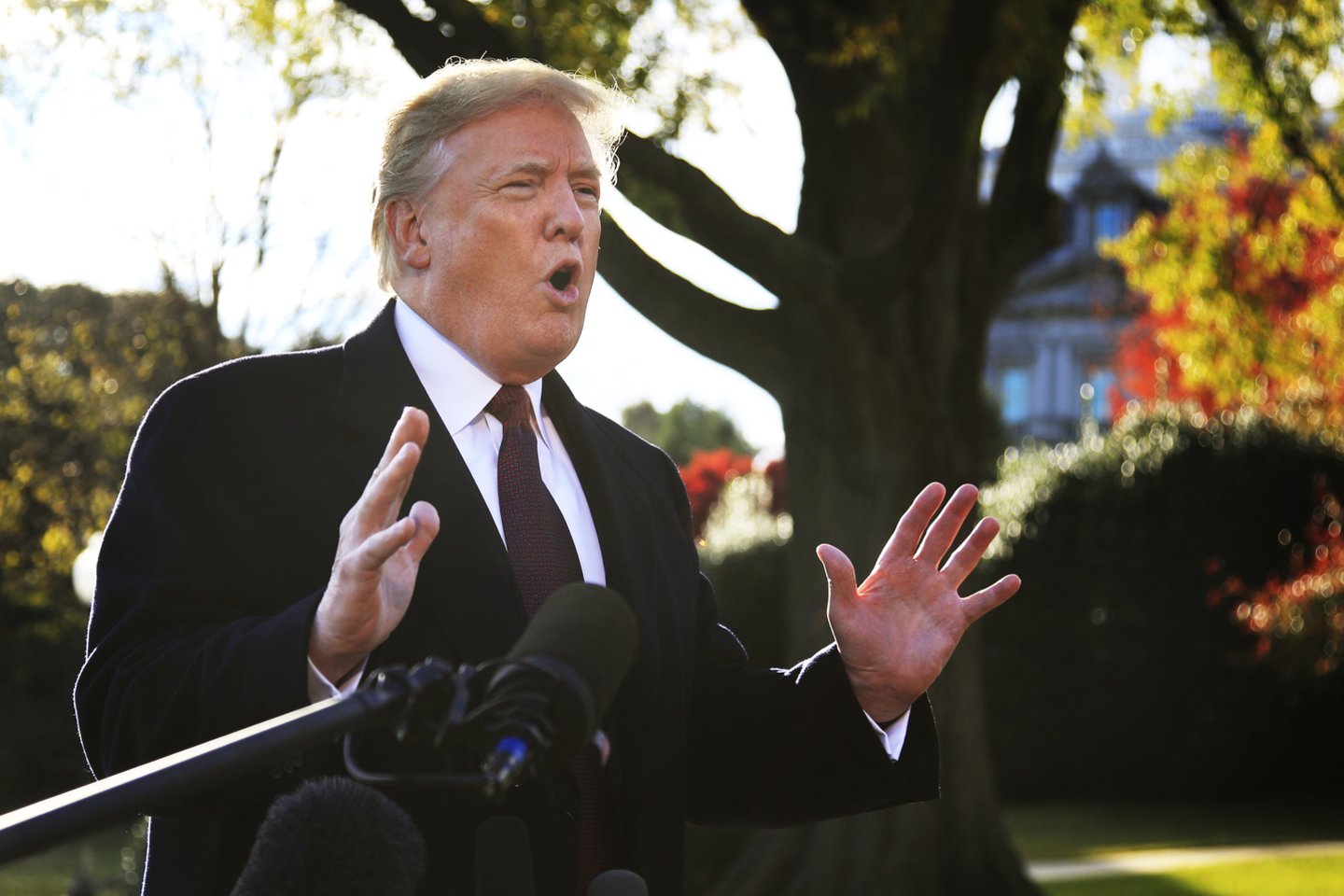 Donaldas Trumpas džiūgauja dėl teisėjo sprendimo.<br>AP nuotr.