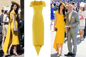 Patiko Amal Clooney geltona suknelė karališkose vestuvėse? Dabar ji prieinama visoms