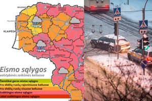 Per naktį dirbusių kelininkų žinia: eismas sudėtingas, rytą planuokite su laiko atsarga