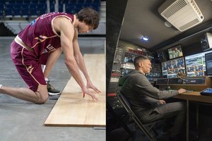 Ką Simas Jasaitis veikė klodamas parketą, o Šarūnas Jasikevičius – televizijos stotyje?