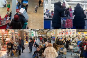 Prekybos centrai prieš šventes virto pragaru: žmonės meta prekes ir bėga lauk