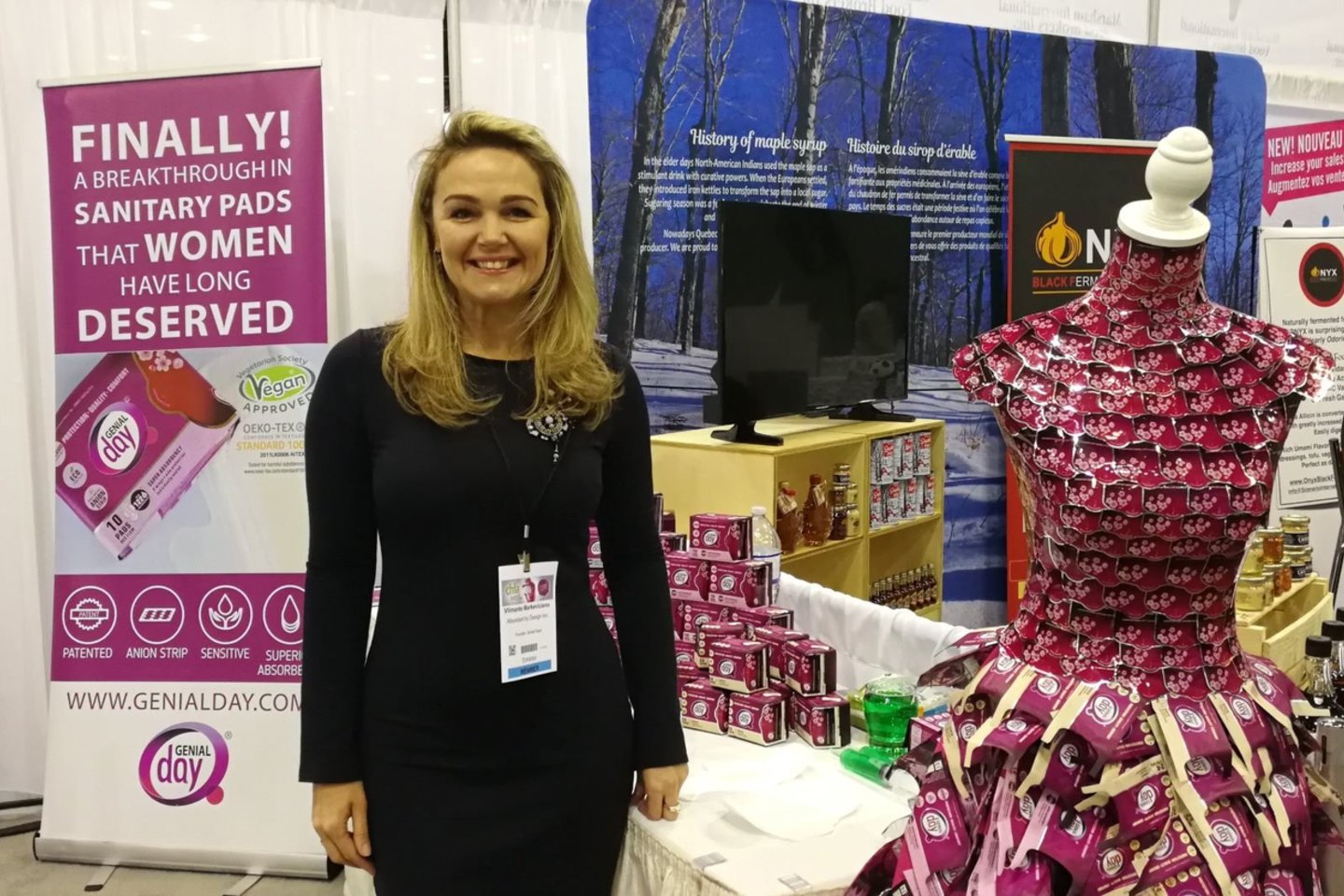 Šiuo metu Kanadoje „Genial Day“ produktais prekiauja apie 500 parduotuvių. Pasak įmonės bendraturtės Vilmantės Markevičienės, duris į šią tolimą ir lietuviams mažai pažįstamą šalį atvėrė dalyvavimas parodose. <br>Asmeninio archyvo nuotr.