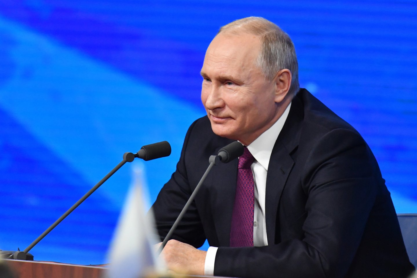  V.Putinas atsakinėjo į žurnalistų klausimus. <br> Sputnik/Scanpix nuotr.