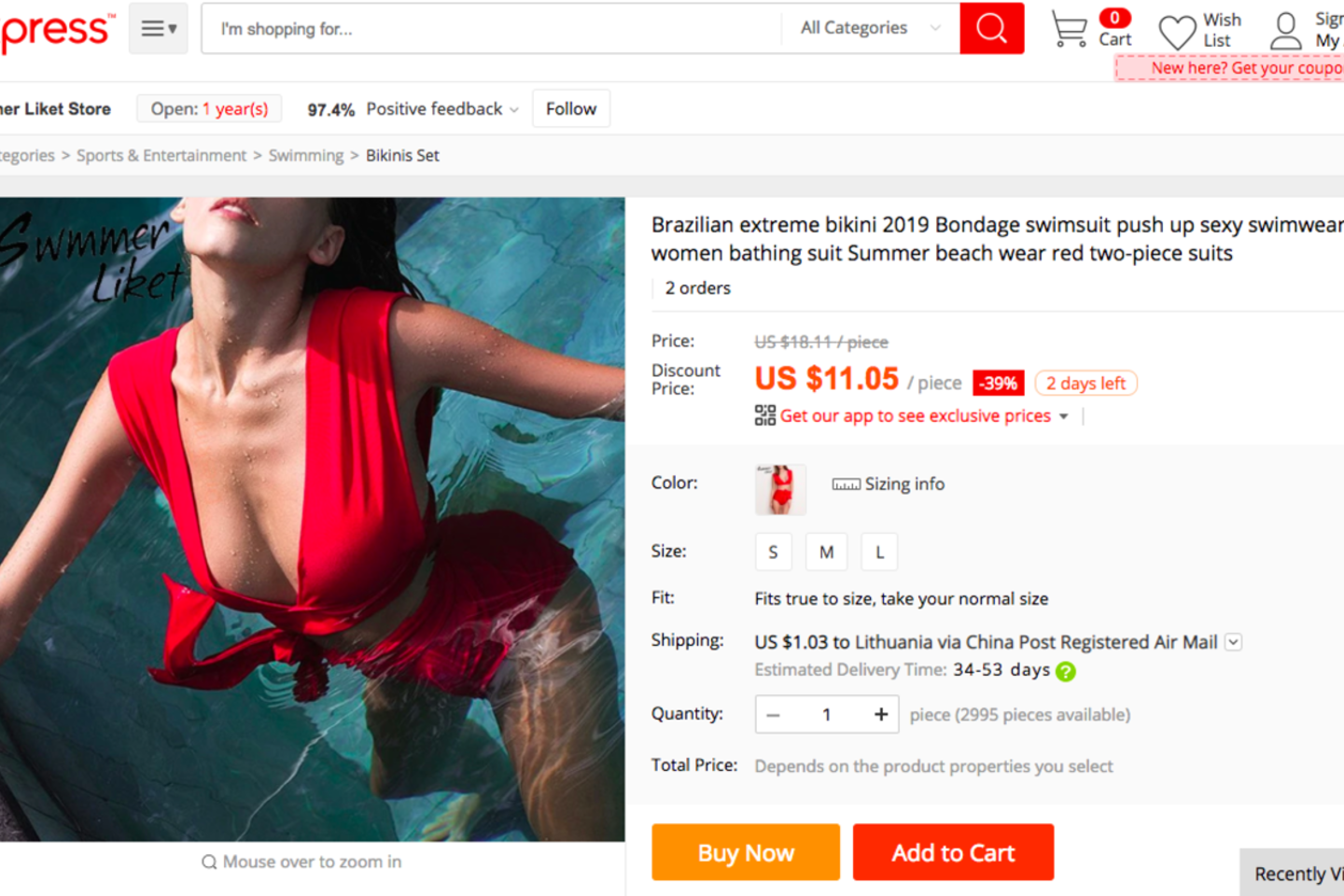 Taip maudymosi kostiumėlis pateikiamas Aliexpress svetainėje. <br>Asmeninio albumo nuotr. 