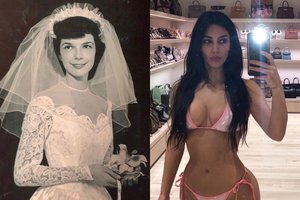 Kim Kardashian parodė savo močiutės vestuvių nuotrauką ir skyrė jautrius žodžius