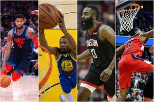 NBA naktis: P. George'o, J. Hardeno ir K. Duranto siautulys bei trys pratęsimai Vašingtone