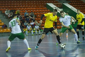 Salės futbolo šventė Kaune baigėsi jurbarkiečių triumfu po baudinių serijos