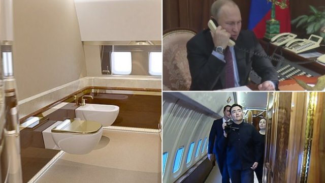 Neeilinė V. Putino dovana: sergančiam berniukui parodė savo auksinį tualetą