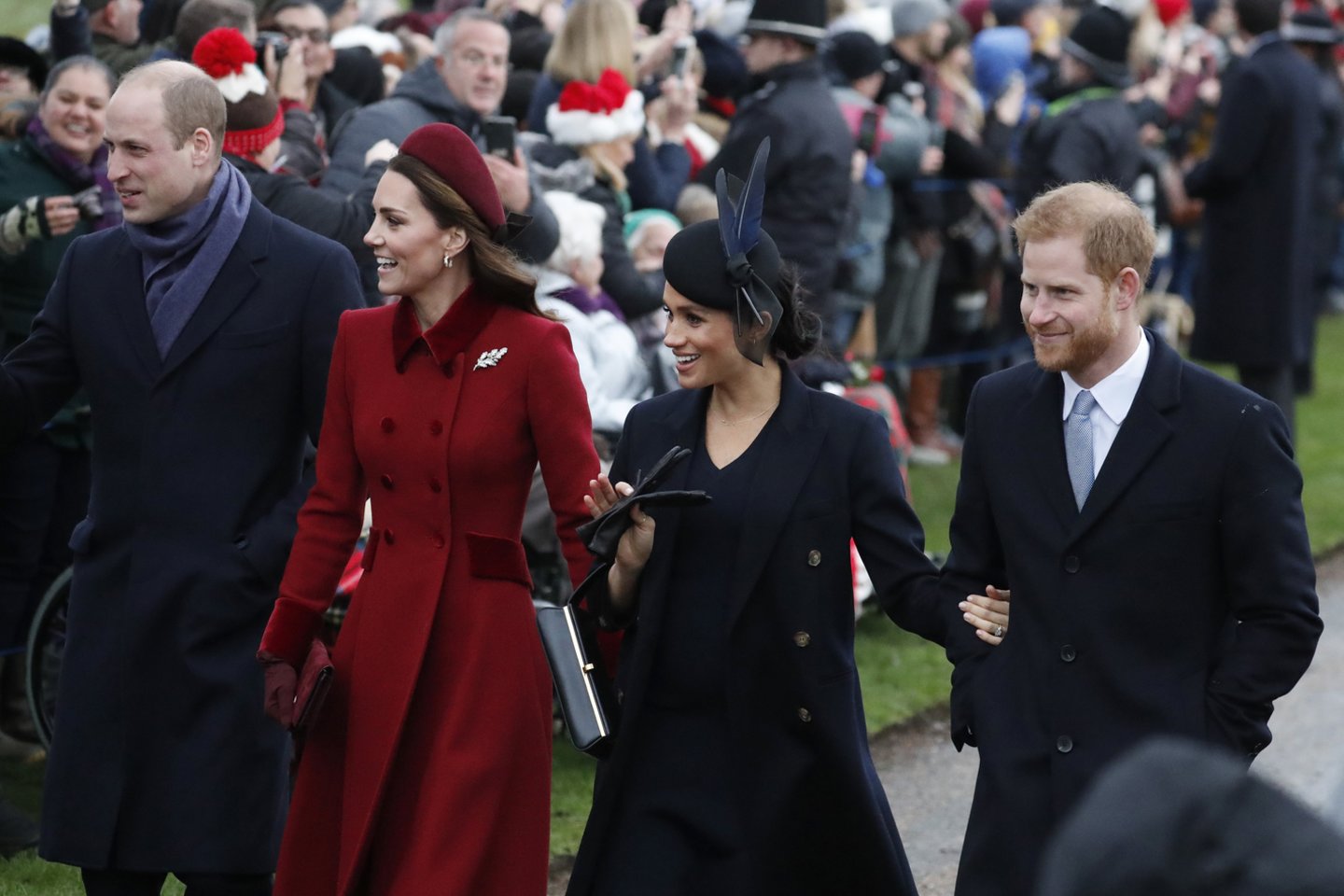  Šventes Mehgan Markle praleido su vyru Harry bei princu Williamu ir Catherine.<br> AP nuotr.